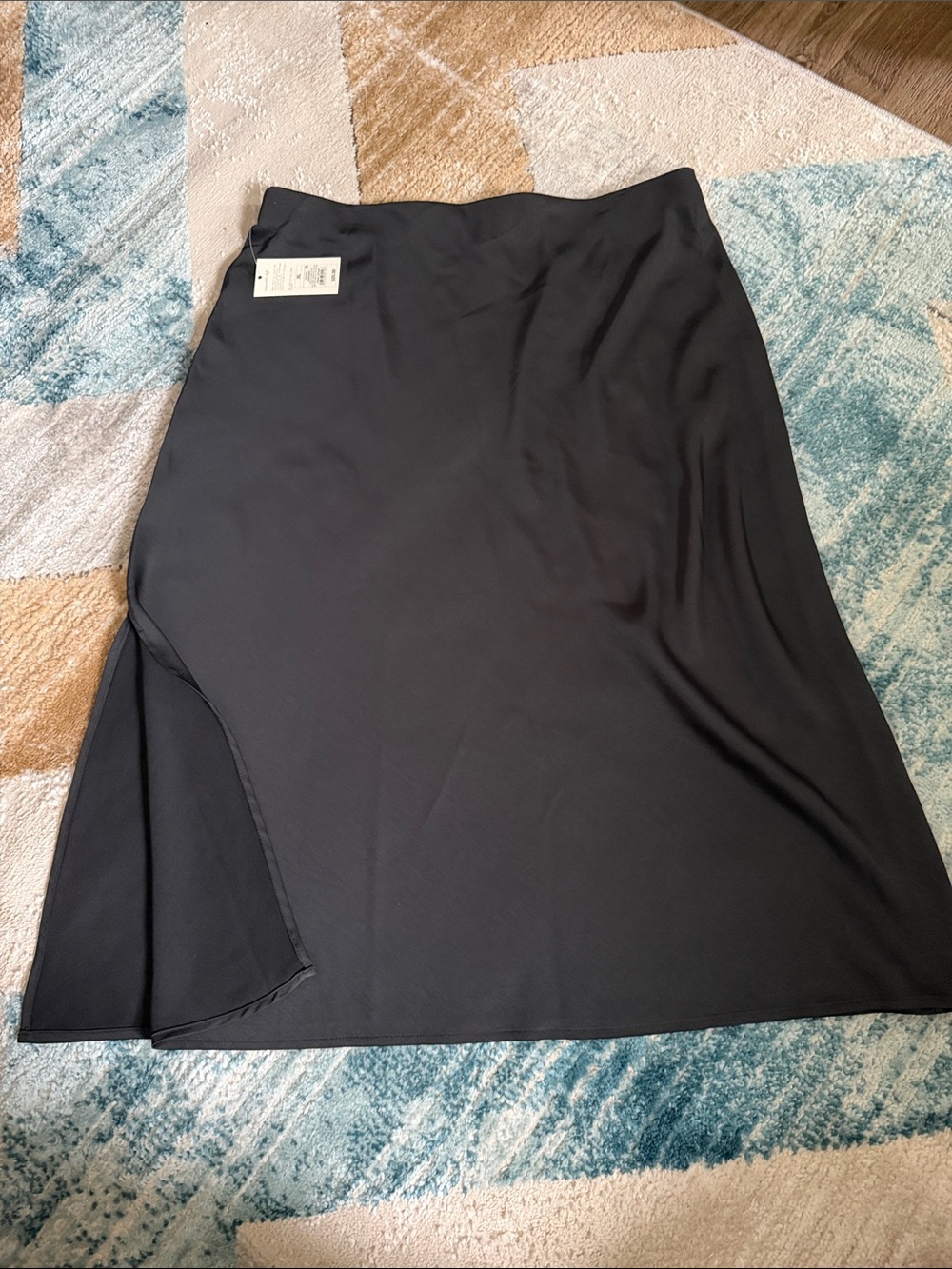 Black Women's A-Line Side-Slit Skirt